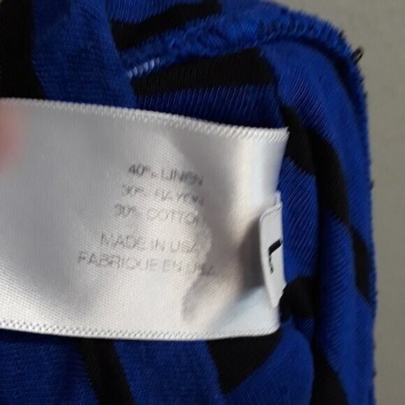 Pam & Gela Womens Mini Skirt Large Blue Black Striped Ruched Casual NWT - Picture 8 of 8